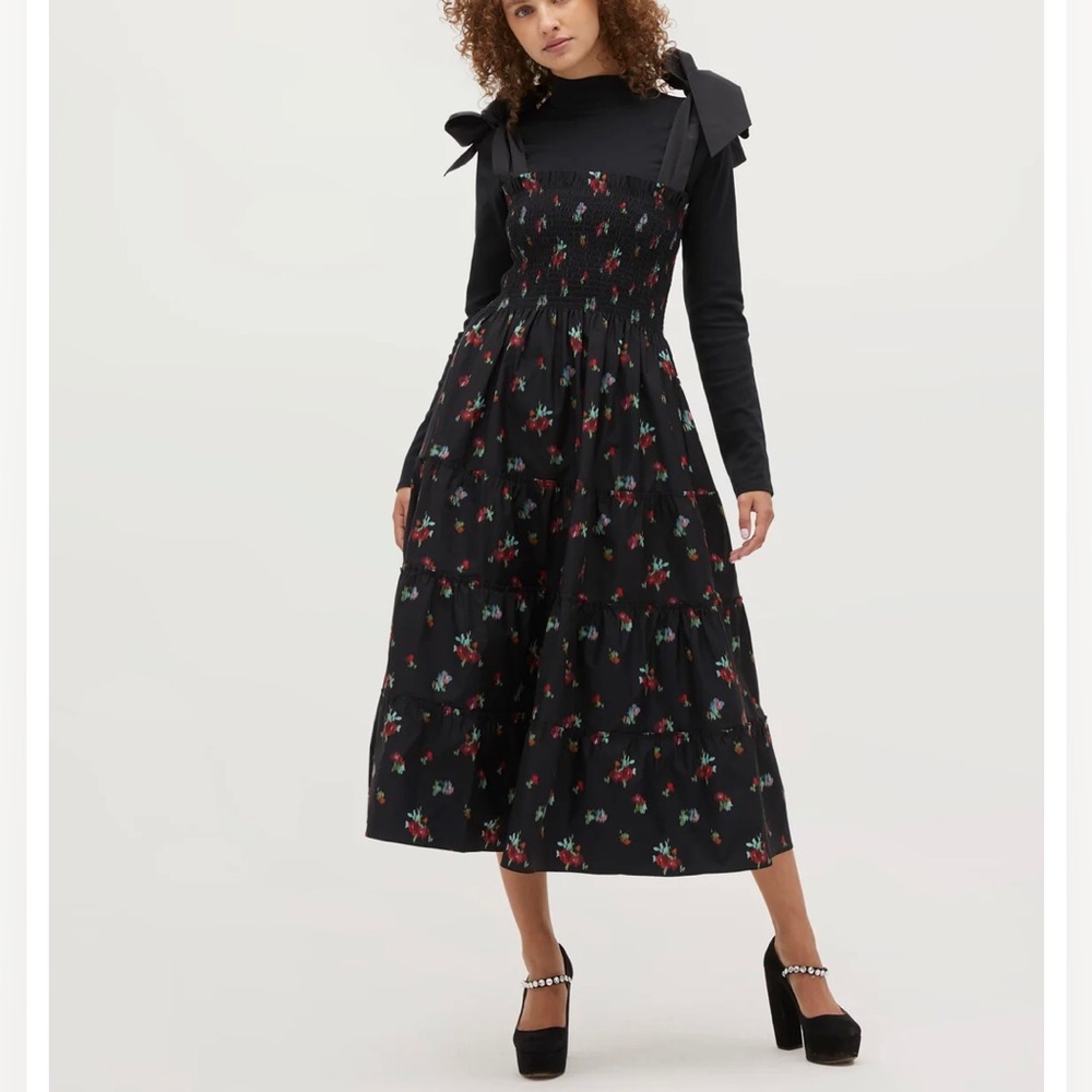 Hill House Home the ribbon Ellie nap dress black midi - Picture 4 of 10